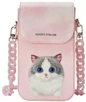 Dėklas Nimmy torebka na telefon rožinės spalvos Big Eyed Pet 2.0 Cat