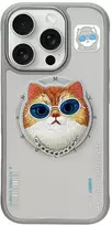 Nimmy Glasses Cool Cat MagSafe Apple iPhone 16 Pro dėklas telefonui pilkos spalvos