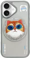 Nimmy Glasses Cool Cat MagSafe Apple iPhone 16 dėklas telefonui pilkos spalvos