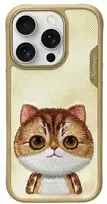 Nimmy Apple iPhone 16 Pro Max 6.9" dėklas telefonui haki spalvos Big Eyed Pet 2.0 Cat
