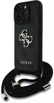 GUESS dėklas skirtas Apple iPhone 16 Pro GUHCP16LP4GMGCRK (CBDY PU 4G Big Logo W/Cord Strap) juodos spalvos