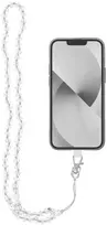 Dėklas OEM CRYSTAL DIAMOND telefono virvelė, telefono pakabukas / laido ilgis 74 cm (37 cm kilpoje) / ant kaklo - baltas