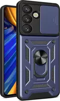 Hurtel Hybrid Armor Camshield Samsung Galaxy S25 – dėklas telefonui mėlynos spalvos