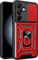 Hurtel Hybrid Armor Camshield Samsung Galaxy S24 FE – dėklas telefonui raudonos spalvos