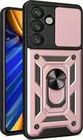 Hurtel Hybrid Armor Camshield Samsung Galaxy S25 – dėklas telefonui rožinės spalvos