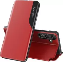 Hurtel Eco Leather View Case Samsung Galaxy S24 FE dėklas telefonui raudonos spalvos