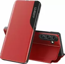 Hurtel Eco Leather View Case Samsung Galaxy S25 Plus dėklas telefonui raudonos spalvos