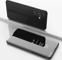 Hurtel Clear View Samsung Galaxy S24 FE dėklas telefonui juodos spalvos