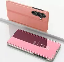 Hurtel Clear View Samsung Galaxy S25 Plus dėklas telefonui rožinės spalvos