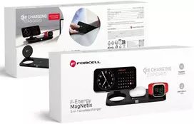Belaidis įkroviklis Forcell F-Energy 3in1 MagNetix USB C Qi2 20,5W, suderinamas su MagSafe juodas 0INT
