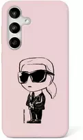 Karl Lagerfeld dėklas skirtas Samsung Galaxy S25 KLHMS25SPNYKGRTP (Magnetic Silicone Graffiti Ikonik) rožinės spalvos