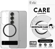 Dėklas Panzer Glass CARE by PanzerGlass Feature Juodas Kickstand & QI Samsung Galaxy S25 skaidrus