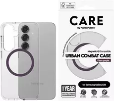 Dėklas Panzer Glass CARE by PanzerGlass Flagship Urban Combat Violetinė QI Samsung Galaxy S25 skaidrus