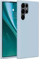 Dėklas Telforceone Etteri Silicone Samsung Galaxy S22 Ultra žydros spalvos