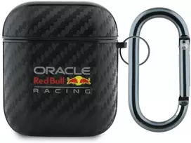 Red Bull Raudona Bull Dėklas Raudona Bull PU Carbon Logo skirtas AirPods 1/2 juodos spalvos