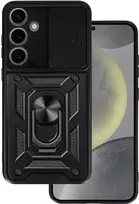 Topt Slide Camera Armor dėklas skirtas Samsung Galaxy A35 juodos spalvos