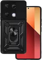 Topt Slide Camera Armor dėklas skirtas Xiaomi Redmi Note 13 Pro 4G juodos spalvos