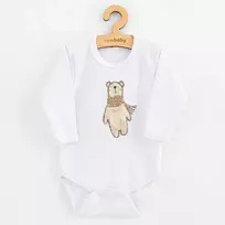 New Baby Naujas 68 (4-6m), 68 (4-6m) dydžio kombinezonas su ilgomis rankovėmis kūdikiui baltojo meškiuko