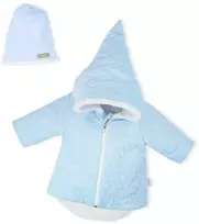 Žieminis paltas kūdikiui su kepure Nicol Kids Winter mėlynas, dydis 56 (0-3m), 56 (0-3m)