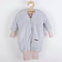 New Baby Naujas Baby Teddy bear žieminis kombinezonas pilkos ir rožinės spalvos, dydis 62 (3-6m), 62 (3-6m)