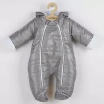 New Baby Naujas Baby Pumi pilkas žieminis kombinezonas kūdikiams su gobtuvu ir ausimis, 68 (4-6m), 68 (4-6m) dydis