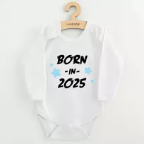 Vaikų spausdintas kūnas New Baby BORN IN 2025 mėlyna, 74 (6-9m)
