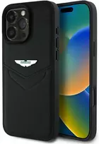 Dėklas Aston Martin HC Leather Victory Design Apple iPhone 16 Pro Max juodos spalvos