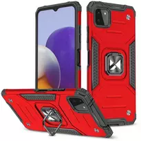 Dėklas Wozinsky Šarvuotas dėklo dangtelis + magnetinis laikiklis Samsung Galaxy A22 4G Ring Armor raudonas