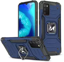 Dėklas Wozinsky Šarvuotas korpuso dangtelis + magnetinis laikiklis Samsung Galaxy A03s Ring Armor mėlynas