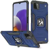 Dėklas Wozinsky Šarvuotas korpuso dangtelis + magnetinis laikiklis Samsung Galaxy A22 4G Ring Armor mėlynai