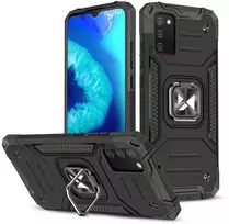 Dėklas Wozinsky Šarvuotas dėklo dangtelis + magnetinis laikiklis Samsung Galaxy A03s Ring Armor juodas