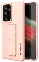 Wozinsky silikoninis dėklas su stovu „Samsung Galaxy S21 Ultra 5G Kickstand Case“, rožinis