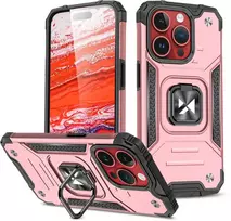 Dėklas Wozinsky Pancerne etui su laikikliu na palec do iPhone 15 Pro Ring Armor rožinė złoto