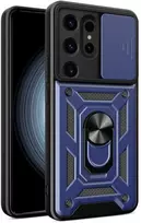Hurtel Hybrid Armor Camshield dėklas skirtas Samsung Galaxy S24 Ultra armored with camera cover – mėlynas