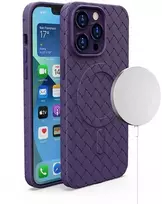 Hurtel Dėklas pokrowiec plecionka do iPhone 15 su MagSafe Woven Case violetinė