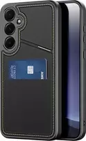 Dux Ducis Rafi II Samsung Galaxy S25 su stoveliu ir pinigine – dėklas telefonui, juodos spalvos