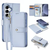Dux Ducis Lawa Leather Samsung Galaxy S25 Plus with Detachable Magnetic Wallet – dėklas telefonui mėlynos spalvos