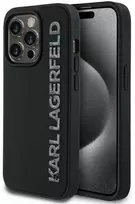 Karl Lagerfeld 3D Rubber Glitter Logo Apple iPhone 13 Pro dėklas telefonui juodos spalvos