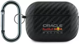 Dėklas Red Bull Raudona Bull Raudona Bull PU Carbon Logo AirPods Pro 2 juodos spalvos