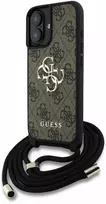 GUESS dėklas skirtas Apple iPhone 16 GUHCP16SP4GMGCRW (CBDY PU 4G Big Logo W/Cord Strap) rudos spalvos