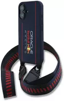 Red Bull Raudona Bull Raudona Bull silikoninis Vertical Logo MagSafe Case + Crossbody Strap for iPhone 16 dėklas telefonui mėlynos spalvos