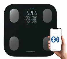 Virtuvinės svarstyklės Svarstyklės Elektroninės vonios svarstyklės su kūno sudėties analizatoriumi, juodos, Klausberg, kb-7854