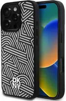 Dėklas DKNY PU odinis Crosswalk Pattern Magsafe Apple iPhone 16 Pro Ivory