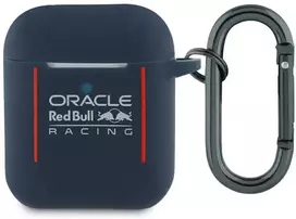 Dėklas Red Bull Raudona Bull Raudona Bull Silicone Logo & Lines AirPods 1 / 2 mėlynos spalvos