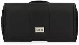 Dėklas Telone Tel Protect MAX Belt Holster (Dydis 14) skirtas Apple iPhone 11/XR/Huawei P30 Lite/Samsung S20/S21/S21 FE juodas, leather (155x80x14 mm)