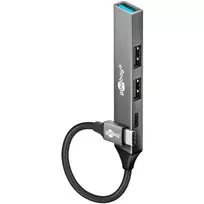 Goobay Slim 4 prievadų USB šakotuvas, USB-C į USB-C/USB-A, 5Gbit/s | 74459