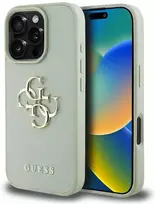 Dėklas Guess Grained Big 4G Logo Small Classic Logo Apple iPhone 16 Pro Max žalias