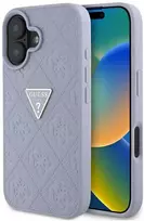 Guess Hot Stamp 4G Pattern Triangle Metal Logo Apple iPhone 16 dėklas telefonui violetinės spalvos