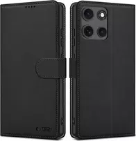 Tech-Protect piniginės dėklas, skirtas Motorola Moto G15 / G15 Power - Juodas