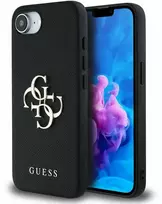 GUESS dėklas skirtas Apple iPhone 16e (SE 4 2025) GUHCPSE4PGT4MBK (PU Grained Big 4G and Classic) juodos spalvos